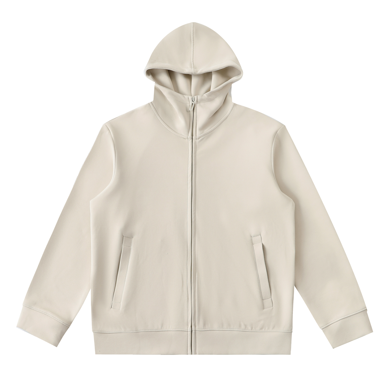 Heavyweight High Neck  Zip-Up Hoodie