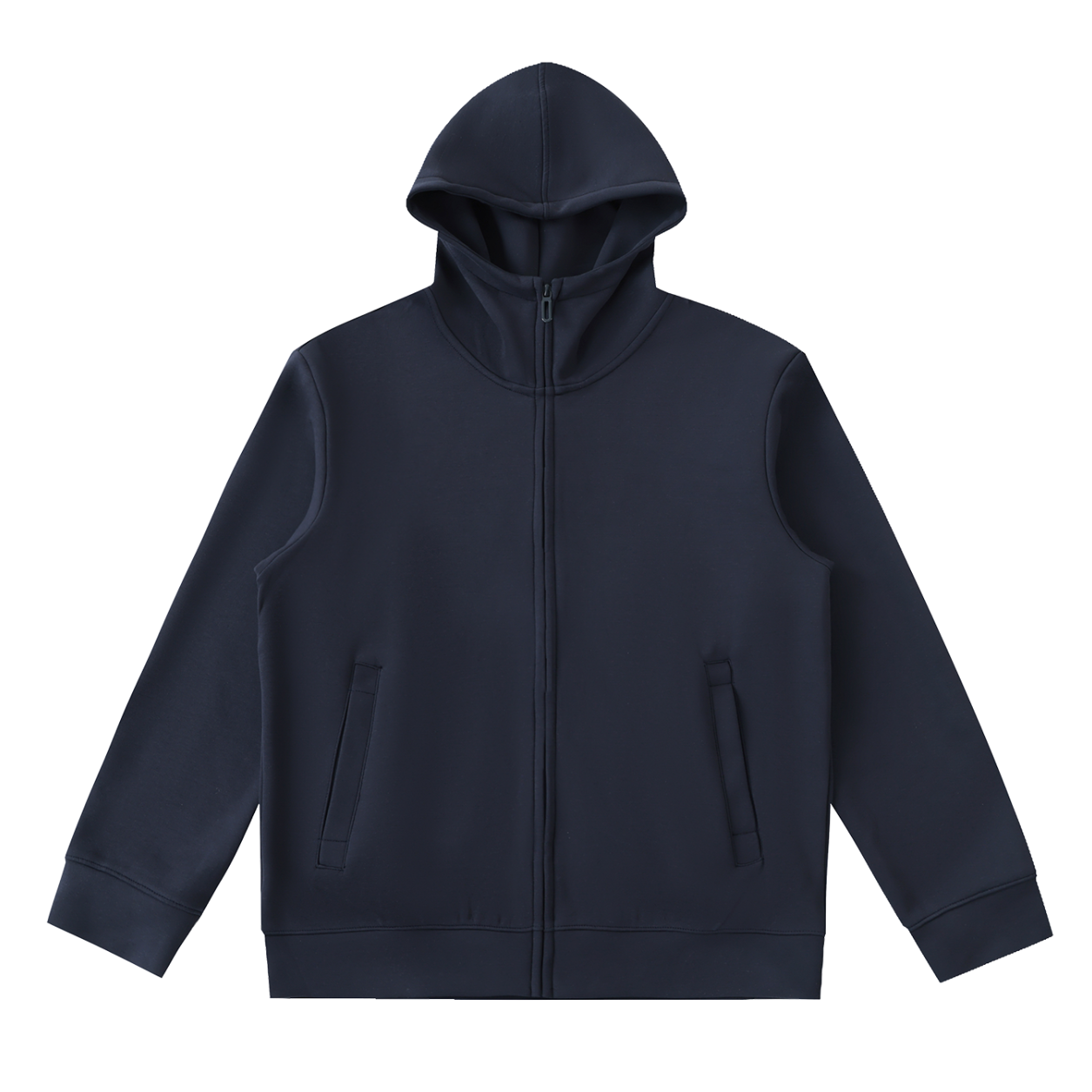 Heavyweight High Neck  Zip-Up Hoodie