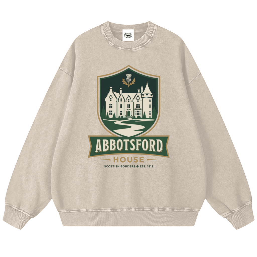 Scottish Abbotsford Snow Washed Oversized Crew