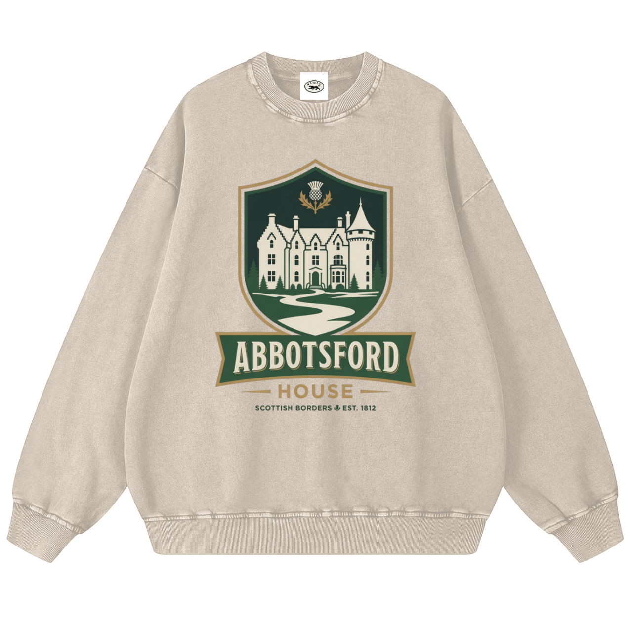 Scottish Abbotsford Snow Washed Oversized Crew