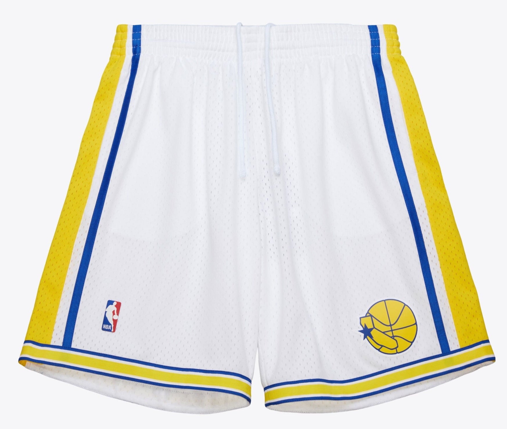 Mitchell & Ness NBA White Warriors 1990 Shorts