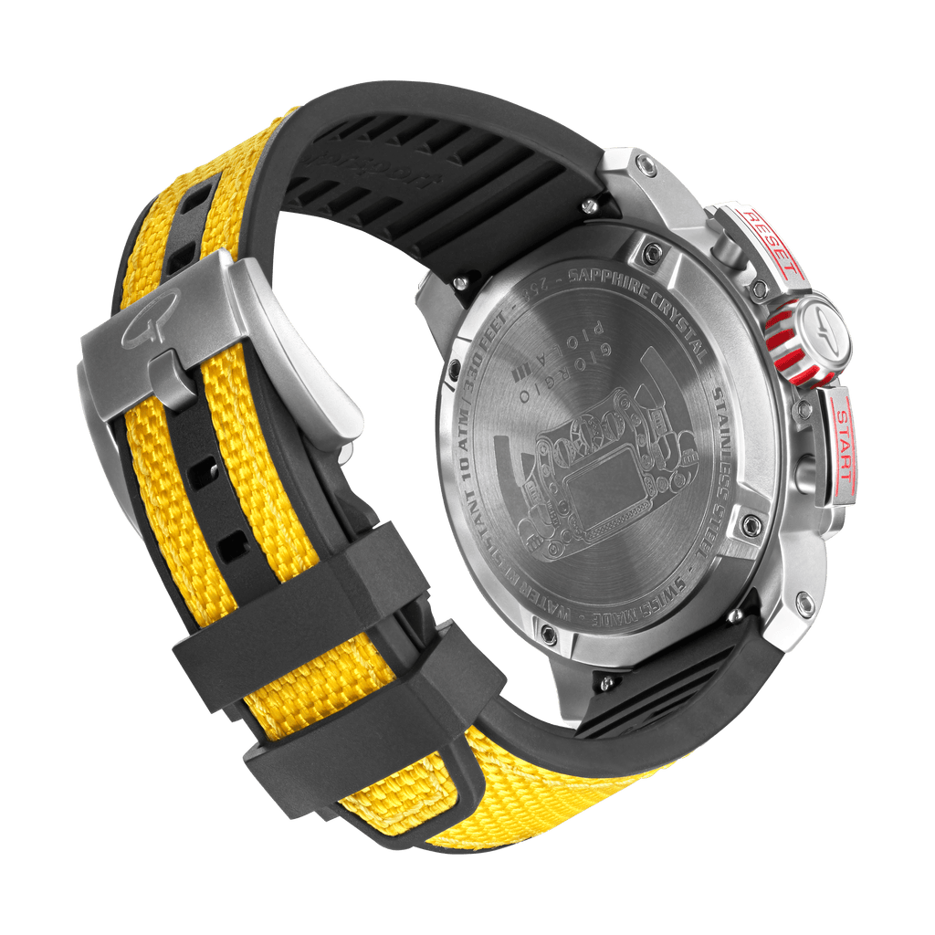 Torque Yellow Stainless Steel Swiss Sport Chrono Watch