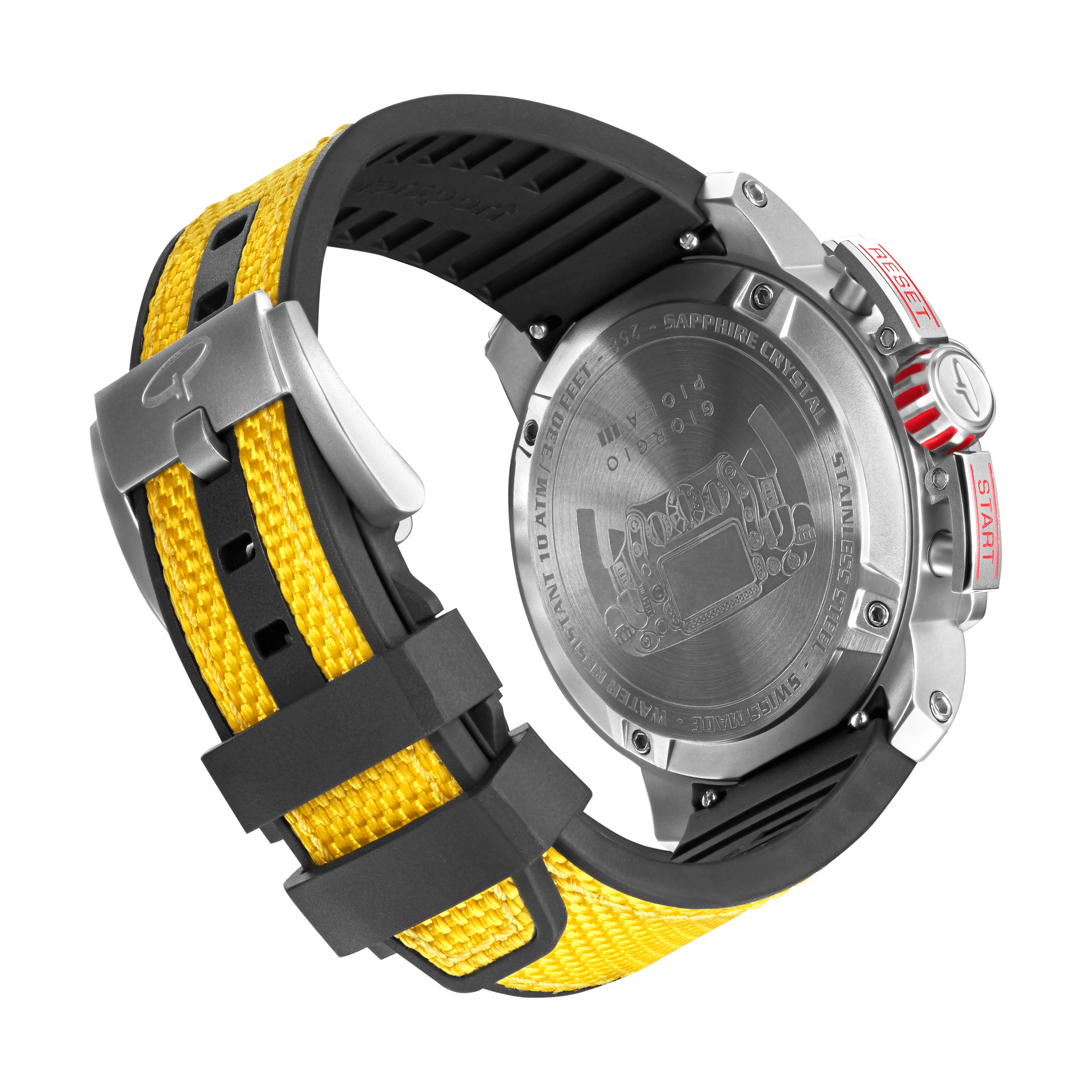 Torque Yellow Stainless Steel Swiss Sport Chrono Watch
