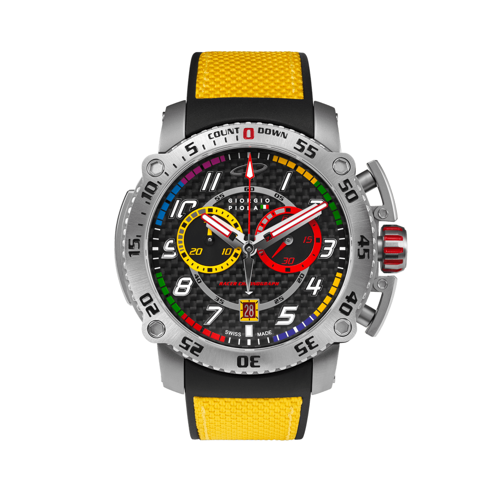 Torque Yellow Stainless Steel Swiss Sport Chrono Watch