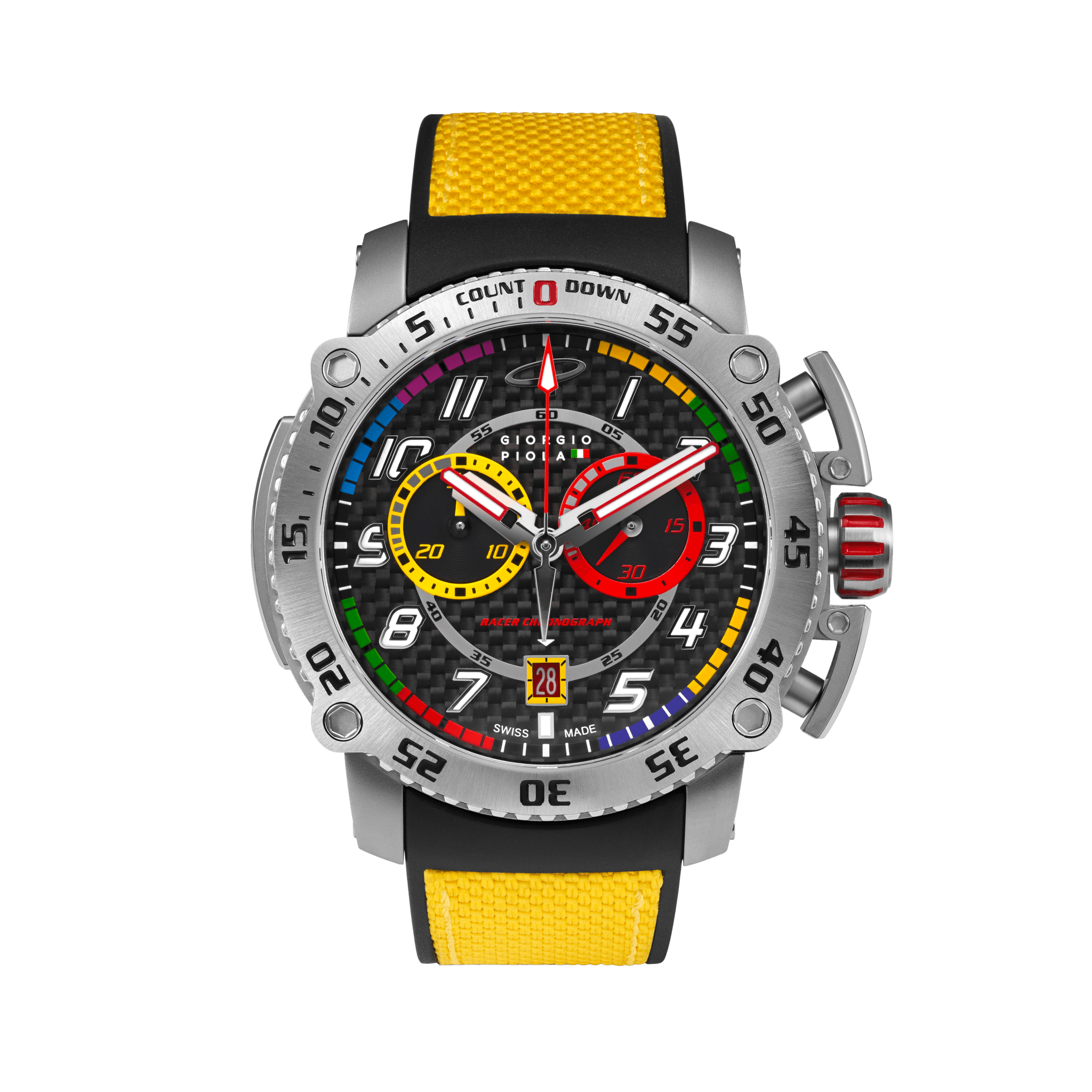Torque Yellow Stainless Steel Swiss Sport Chrono Watch